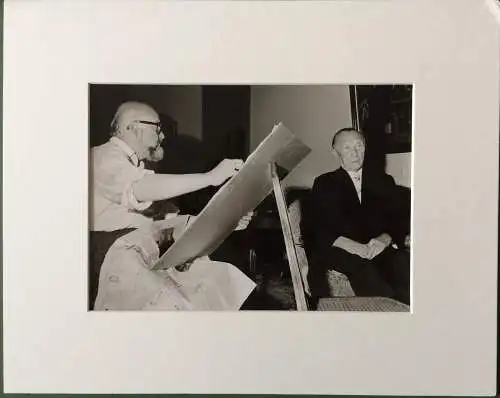 Original-Pressephoto Konrad Adenauer, portraitiert von Hans Jürgen Kallmann