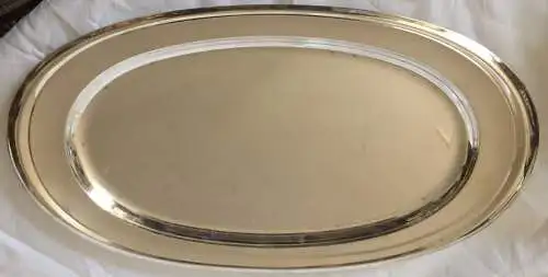 Ovale flache versilberte Schale, ca. 1900
