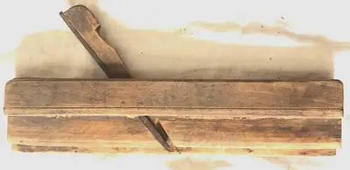 Schmaler alter Tischlerhobel aus Holz, ca. 1850