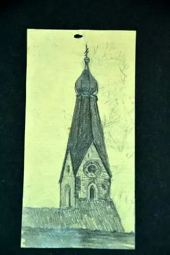 Bleistiftzeichnung,Hans Stadelmann,Kirchturm