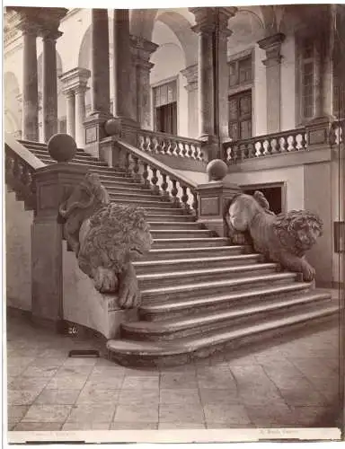 GENUA - Zwei sehr alte Photographien  der Kathedrale San Lorenzo und Universität