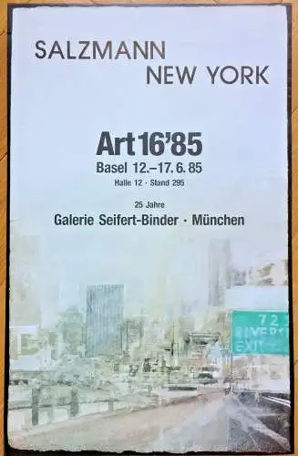 Plakat der Galerie Seifert-Binder in München für Gottfried Salzmann ART 16'85 