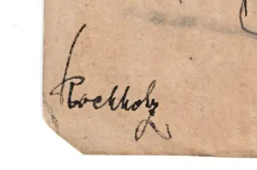 Originalzeichnung Zwei Putti, signiert, im Passepartout, repariert