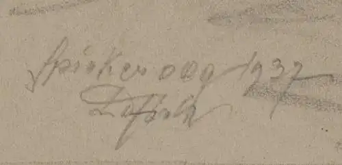 Original-Bleistiftzeichnung „Spiekeroog 1937“, signiert
