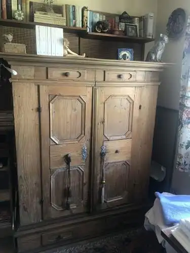 Möbel,Schrank,bäuerlich Weichholz,Natur,19.Jhdt.,Bastionsfüllungen,