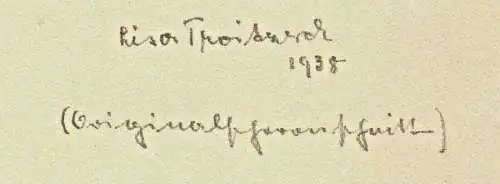 Original-Scherenschnitt Äsendes Reh auf Karton von Lisa Troitzsch 1938