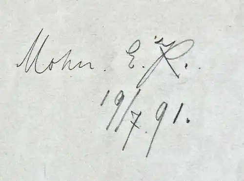 Bleistiftzeichnung „Mohn“ monogrammiert „E. K.“, 1891