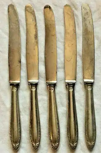 15 kleine Messer und Gabeln, versilbert