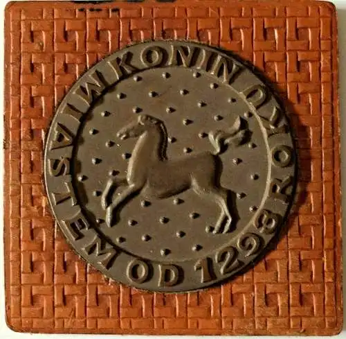 Runde Bronze-Plakette für die polnische Stadt KONIN Stadtgründung 1293,Replik