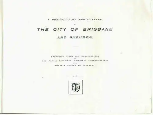 PORTFOLIO OF VIEWS OF THE CITY OF BRISBANE AND SUBURBS