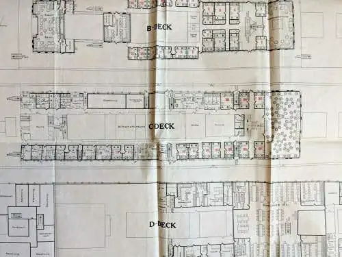 Plan des Doppelschrauben-Postdampfers „Derfflinger“ des Norddeutschen Lloyd 
