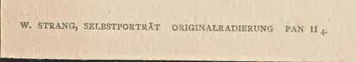 William Strang: Selbstportrait - Original- Radierung im Passepartout