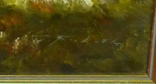 Gemälde,Öl auf Leinwand,Blick auf die Alpen ,gerahmt,signiert