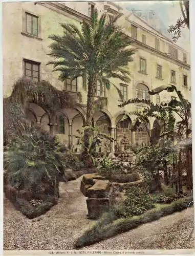 Sehr alte Original Photographie „PALERMO - Museo Civico. Il secondo cortile“ 
