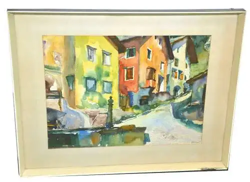 Gemälde,Aquarell,Murnau,gerahmt,signiert,bezw. bezeichnet
