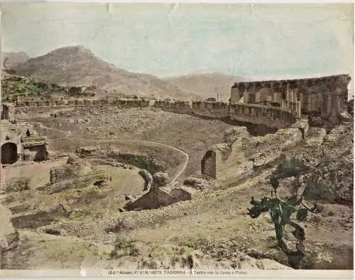 Sehr alte Original Photographie „TAORMINA – Il Teatro con la Cavea o Platea“ 