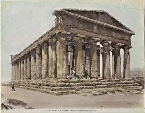 Sehr alte Original Photographie „GIRGENTI - Tempio della Concordia“ 