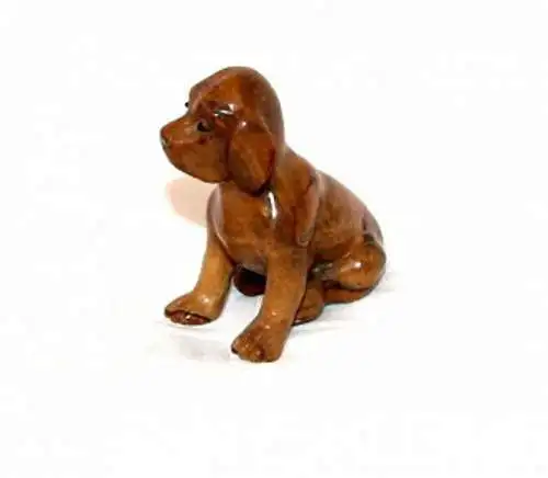 Hundewelpe,brauner,polierter Stein,Handarbeit,20 Jhdt