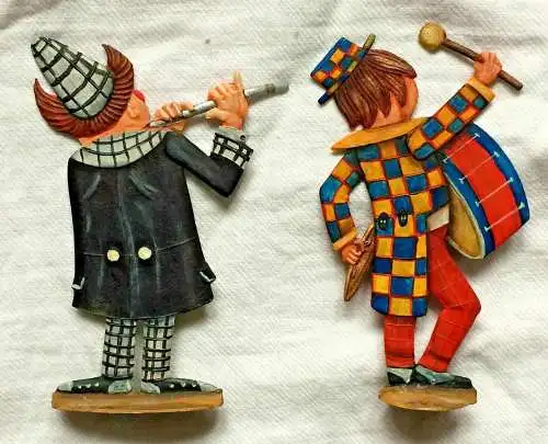 Zwei Zinnfiguren Musizierende Clowns