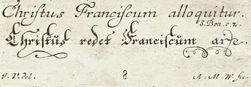 Kupferstich Franz von Assisi – wohl Magdalena Utzschneider Ende 17. Jahrhundert