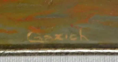  Gemälde,Enzo Gazich,Landschaft mit See in Italien,Brescia,signiert u.gerahmt