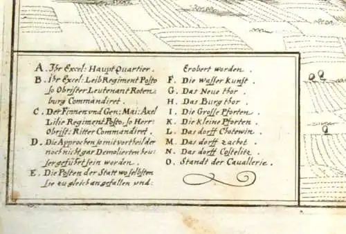 Kupferstich ,Tabor in Böhmen, samt kaiserlicher Belagerung 1648,Merian