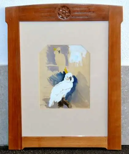 Mischtechnik,Gouache,Moritz Pathe,Gelbhauben Kakadus,Australien