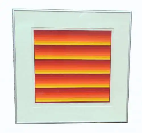 Lithografie,Modern Op Art Mid century 1969 ,signiert(Fietz??) und gerahmt