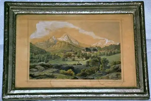  Berchtesgaden.Stahlstich,koloriert,gerahmt, v. K. Gunkel n. v.Bode,1850