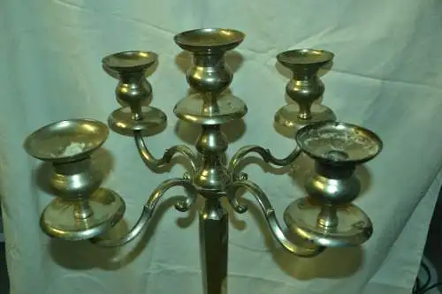 Kerzenständer,verchromtes Metall,f.5 Kerzen,neuzeitlich