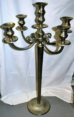 Kerzenständer,verchromtes Metall,f.5 Kerzen,neuzeitlich