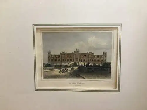Grafik,Stahlstich koloriert, Maximilianeum in München  
