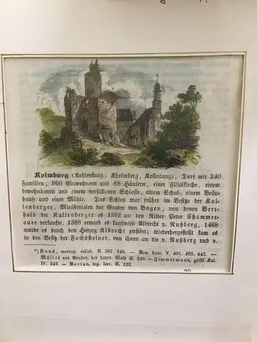 Grafik, Holzschnitt koloriert, Kolmberg