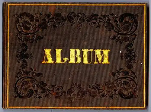 Poesiealbum,1850.ca.80 Seiten,nur teilweise beschrieben,braun-gold
