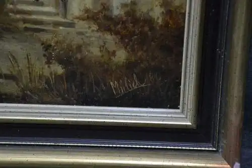 Ölgemälde, sign., dat., Mülich 86, Holländische Landschaft