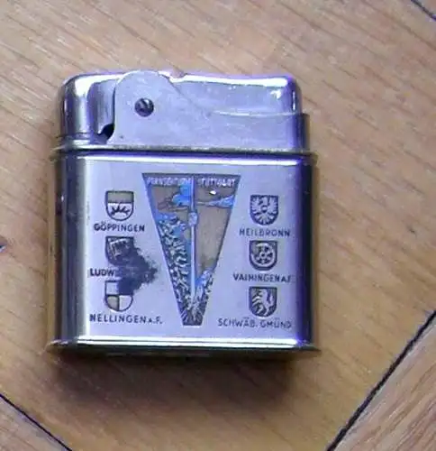 Benzinfeuerzeug Marke „Eveready“,Stadtwappen,Württemberg, wohl 1960er Jahre