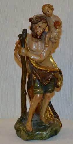 Hl.Christopherus mit Jesukind,gefasste Holzfigur,1.Hälfte 20.Jhdt,alpenländisch