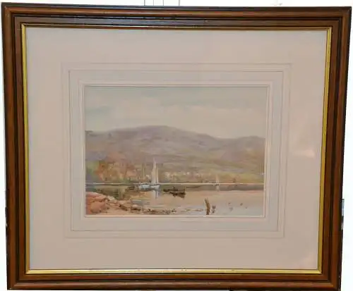 Aquarell,Michael Crawley,Dervent Waters,England,20.Jhdt. gerahmt,u.Passepartout