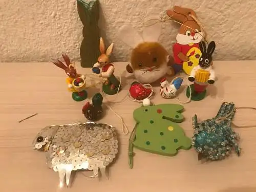 Osterstraußschmuck, verschiedene Motiven, 12 Stück