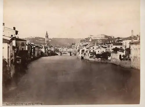 Fotografie, Verona, veduta dal Ponto Vecchio, #2263, Ende 19. Jhdt.