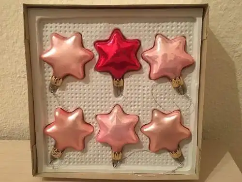 Weihnachtsschmuck, Sterne aus Glas, zum Aufhängen, 6 Stück