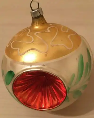 Baumschmuck,Weihnachten, Kugel, mehrfarbig, bemalt,Glas,ca.1960,zum Aufhängen