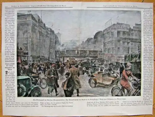 Colorierter Holzstich „Der Alexanderplatz mit Blick in die Königstraße“ 