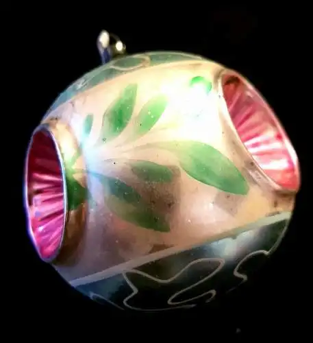 Baumschmuck,Weihnachten,große Kugel mit Reflektorent,Glas,ca.1960,zum Aufhängen