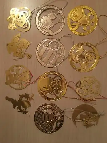 Weihnachtsschmuck, Christbaumtaler, 12 Stück , 20 Jhdt