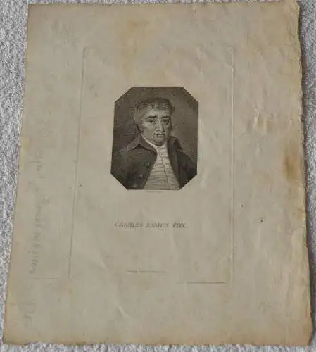 Kupferstich,1820,Charles James Fox,Zschoch sculpsit,Zwickau,Gebr. Schumann