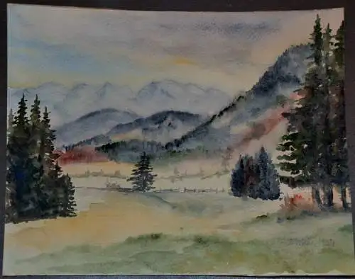 Aquarell,W.Ulrich,sign. und datiert,Blomberg mit Benedikitenwand, 1954