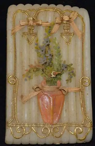  Wachsstöckl, Wachsstock ,Vase mit Blumen u.Vogel.19.Jhdt.,Bayern,Österreich,