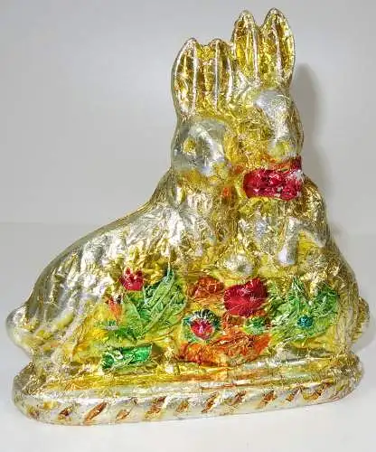 Osterhasen,Material unbekannt,kein Kunststoff!! mit Folie überzogen,1960/70
