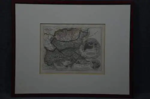 Landkarte Rumelien u. Walachei, Kupferstich teilkoloriert, 1850